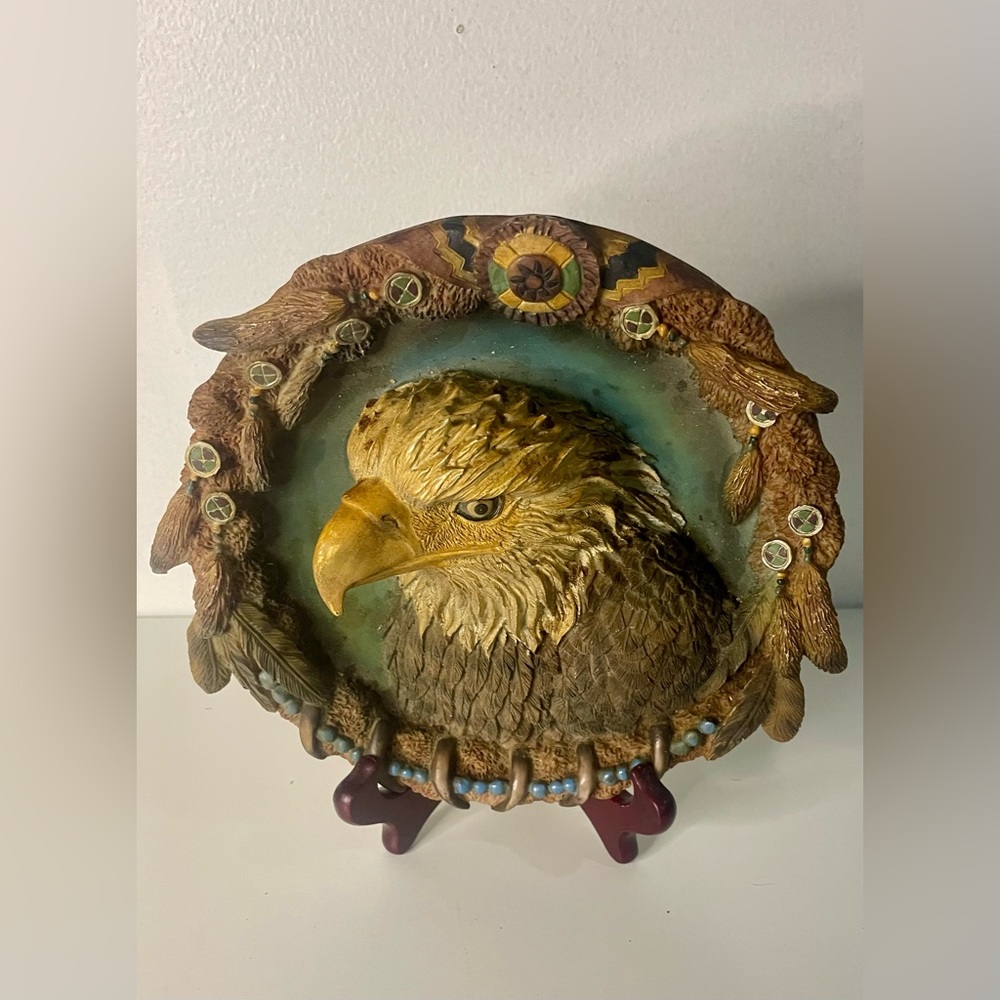 Vintage Decorative Plates Portrait of Bald Eagle